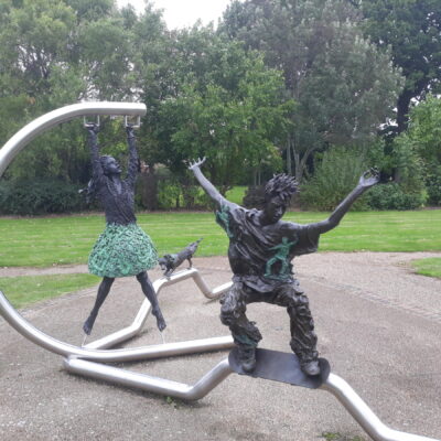 Swing, Skate and Star Statue